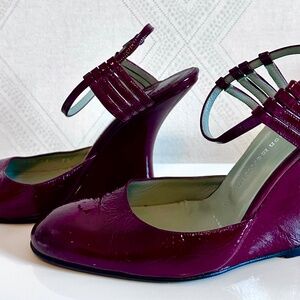 Sigerson Morrison OG Sculpted Wedge Heels | Never Worn | 7.5 US | Patent Leather